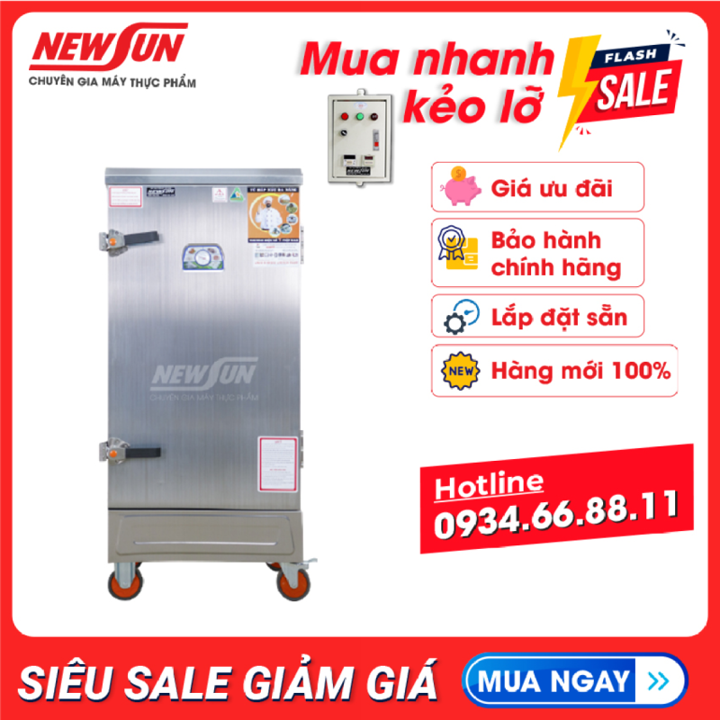 Giá bán Tủ hấp giò chả 60 kg/mẻ bằng điện NEWSUN 12 khay nhập khẩu - Không tủ điều khiển - Hàng Chính Hãng