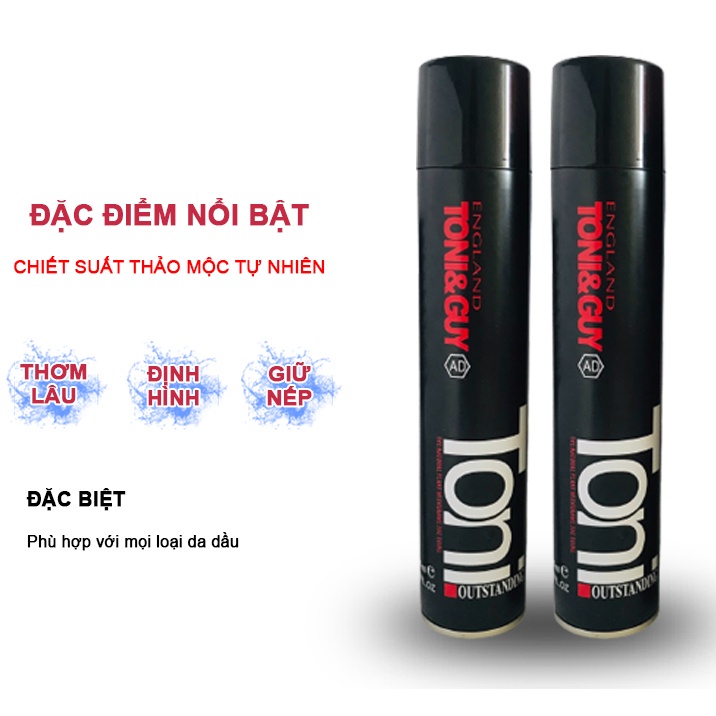 Gôm xịt tóc nam  Tony& Guy 320ml