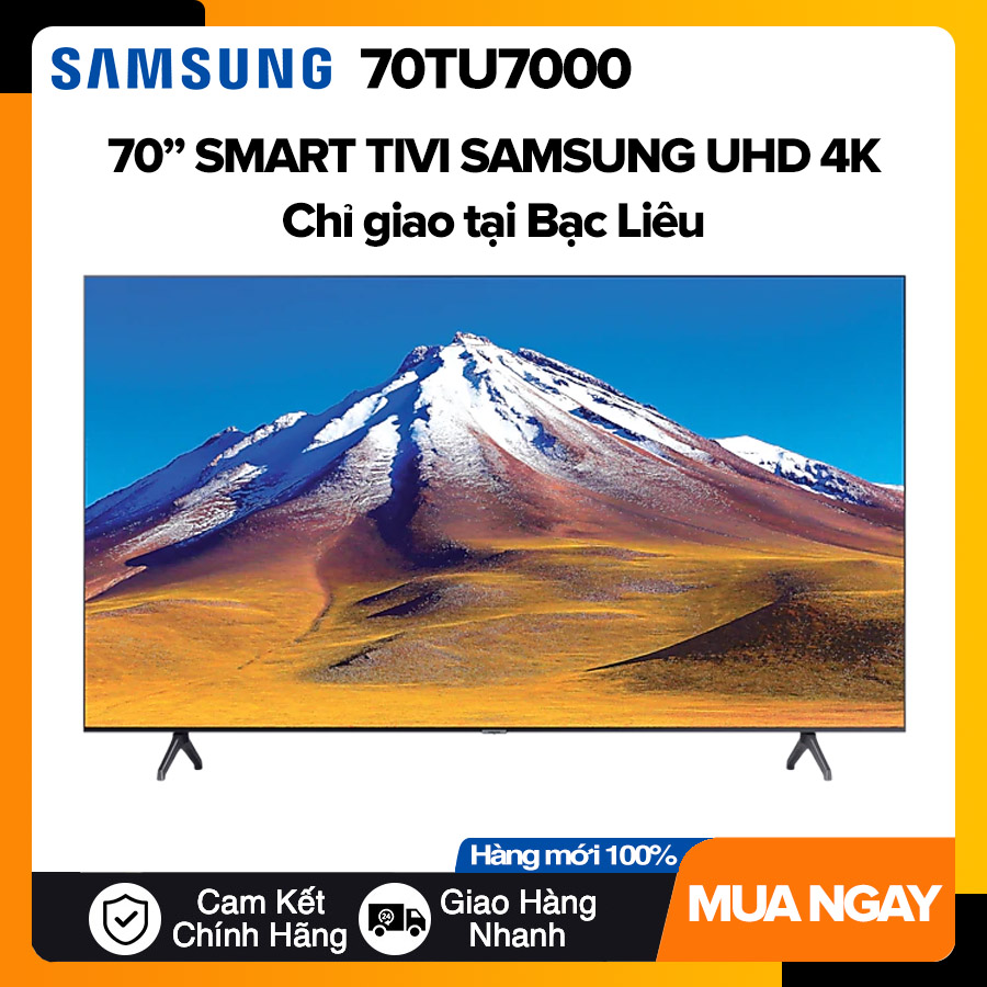 Smart Tivi Samsung 70 inch UHD 4K - Model 70TU7000 Crystal Processor 4K, UHD Dimming, Auto Motion Plus, DVB-T2, Tivi Giá Rẻ - Bảo Hành 2 Năm