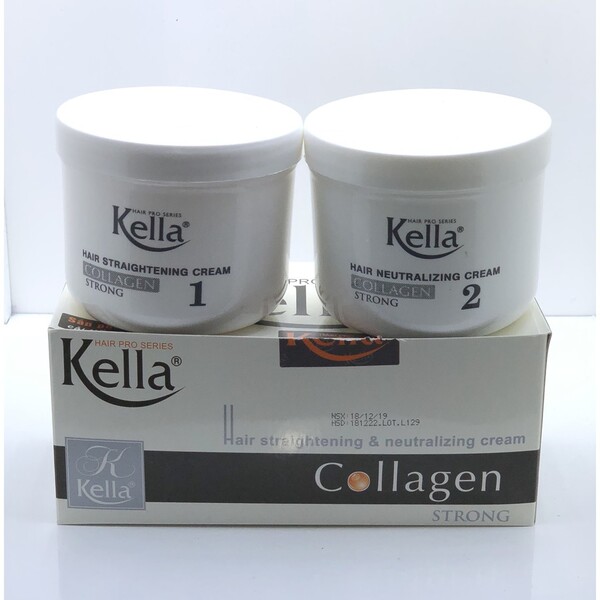 Kem duỗi tóc kella thuốc duỗi tóc kella collagen 500ml x 2 b