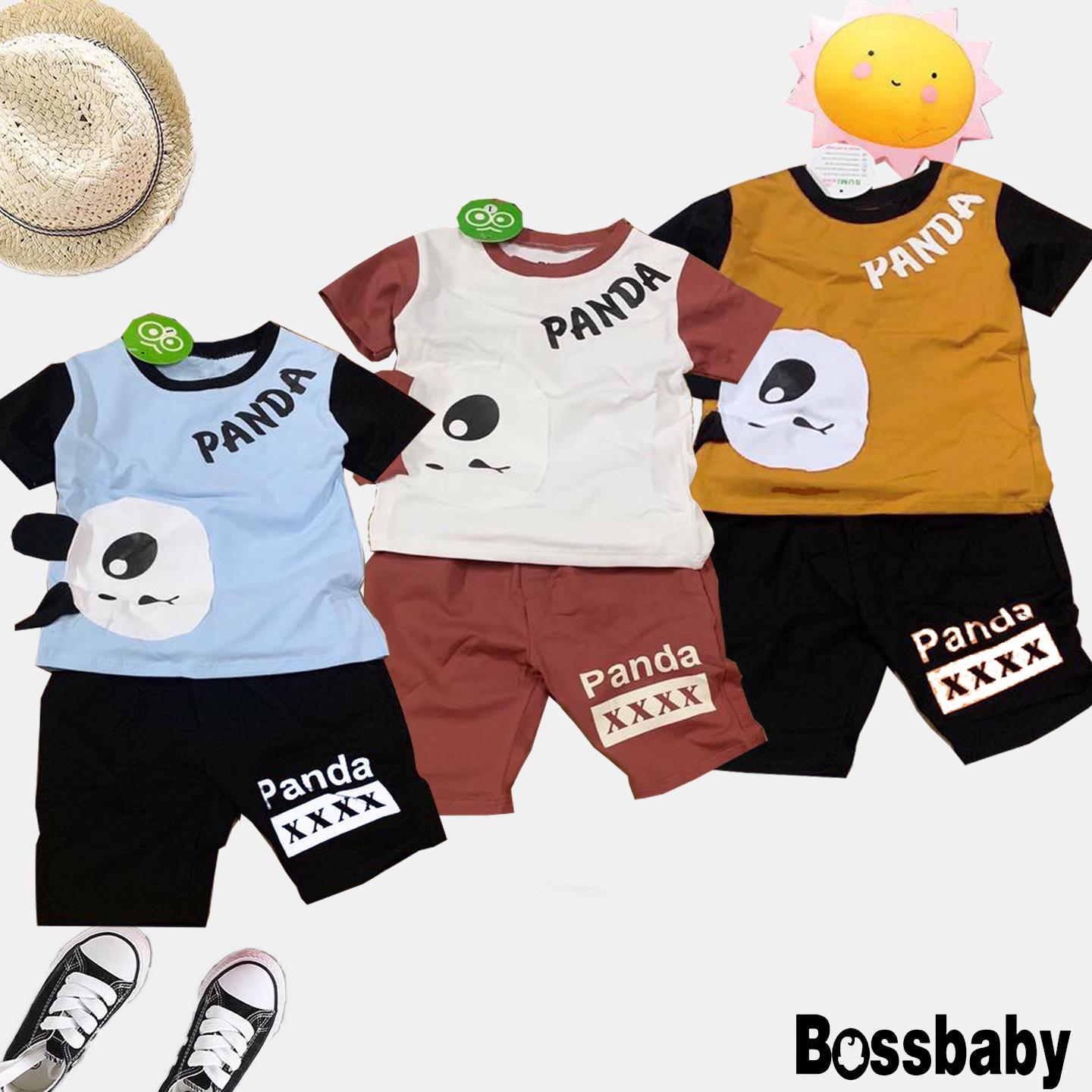 SÉT 3 Quần Áo Cho Bé Trai .Bộ Đồ Trẻ Em .Đồ Bộ Bé Trai Túi Gấu Trắng PHỐI TAY THEO MÀU QUẦN Cho Bé Từ 6kg-26kg.