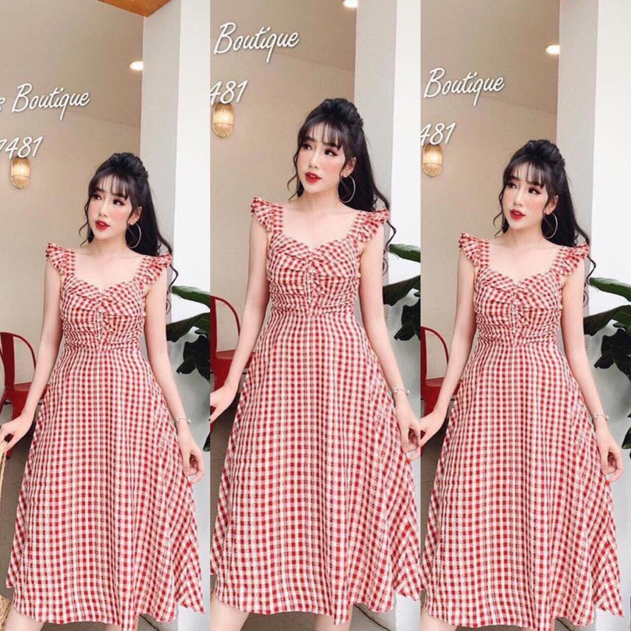 Đầm xòe tay bèo-TH