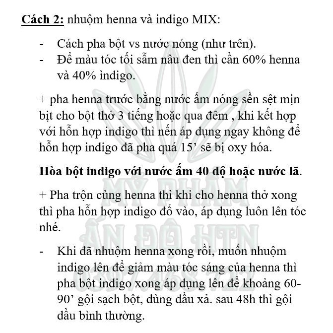 Bột lá chàm indigo Ấn Độ - Indigo powder 500g