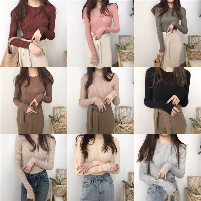 Áo len lông cừu cổ tròn mềm mại