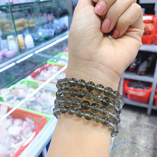 vòng đeo cổ thạch anh tóc xanh tự nhiên 2mm 108 hạt