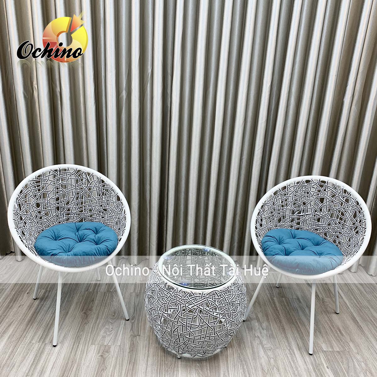 (FREE SHIP) Bộ Bàn Ghế Ban Công Nhựa Giả Mây Chất Putin Sợi To Cao Cấp (Hình Thật Shop Chụp)