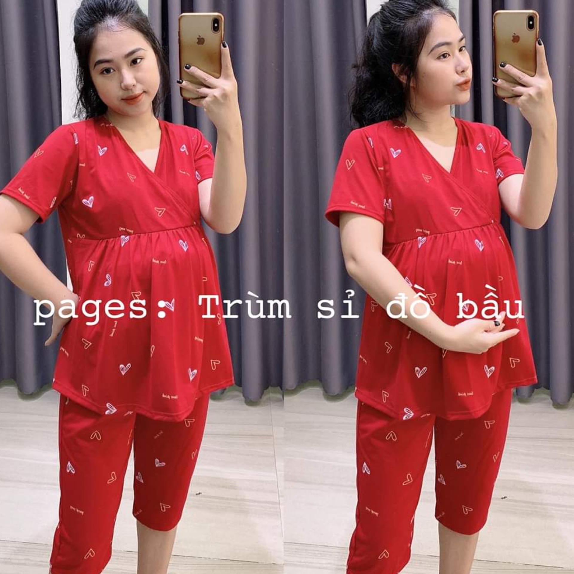 bộ đồ bầu mặc 2in1 mặc bầu và sau sinh