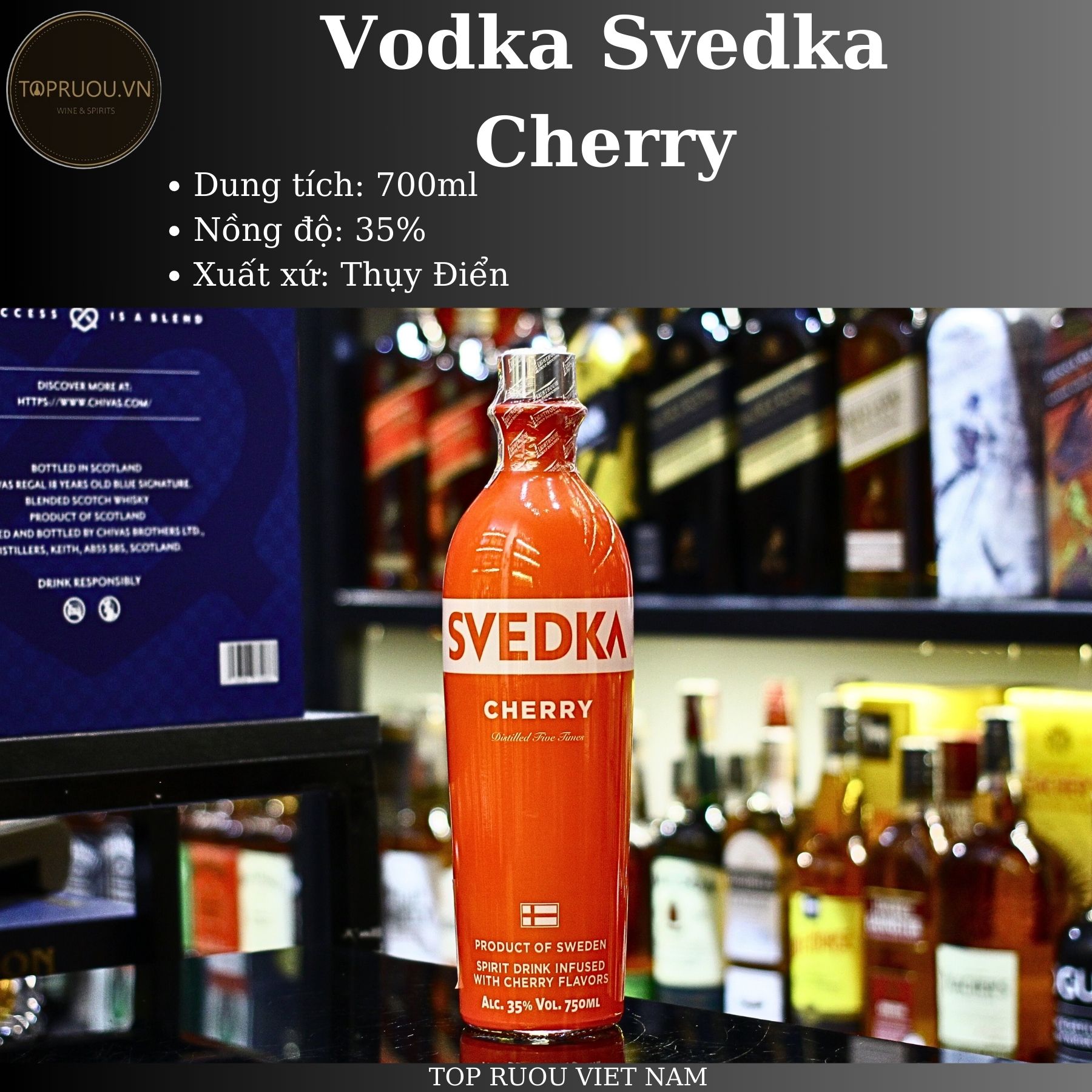 [TopRuouVietNam] Rượu Vodka Danza - Svedka Cherry - Clemetine - Citron 700ml - 1000ml [Hàng Thật]