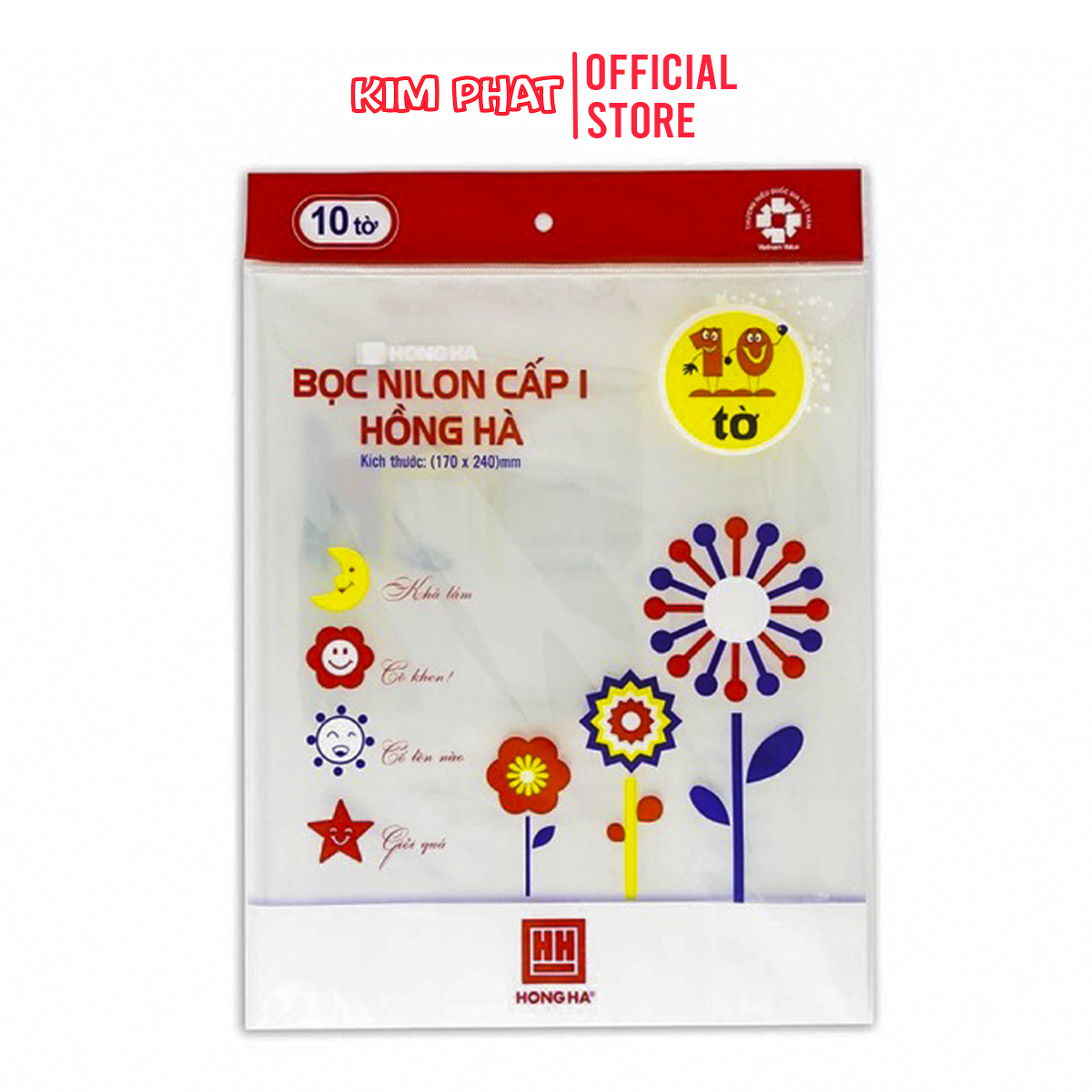 Bọc vở, bọc sách to nilong Hồng Hà (10 cái)