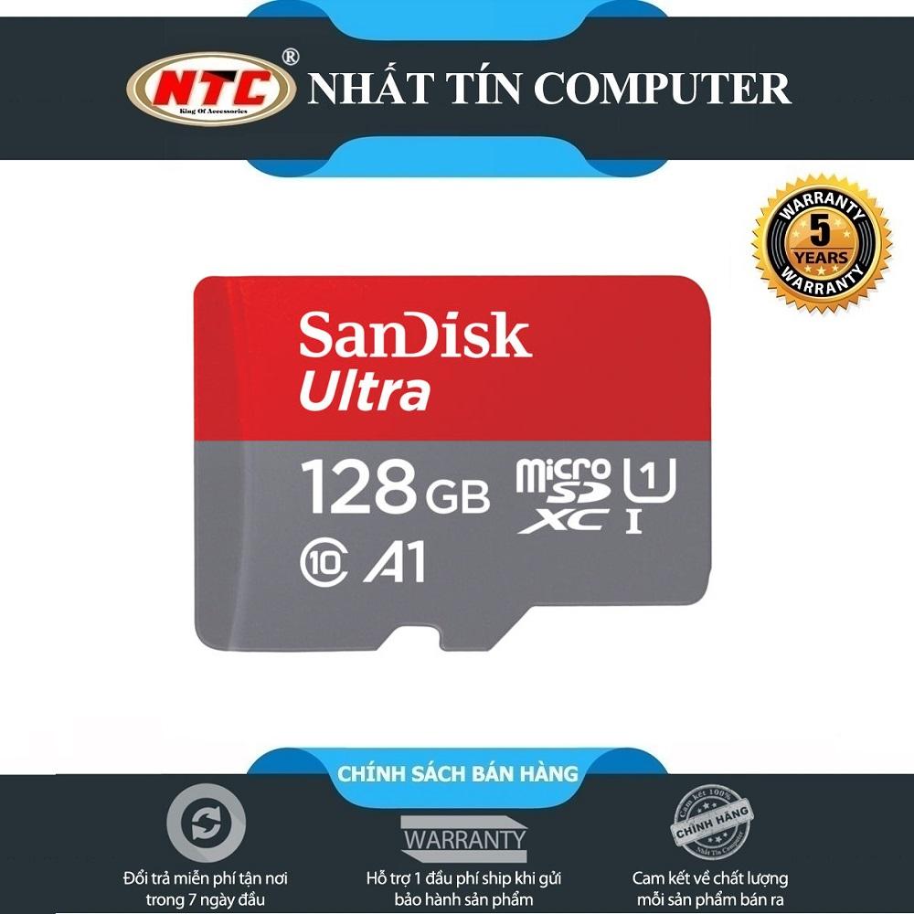 Thẻ nhớ MicroSDXC SanDisk Ultra A1 128GB Class 10 U1 140MB/s - box Hoa (Đỏ) - Nhất Tín Computer