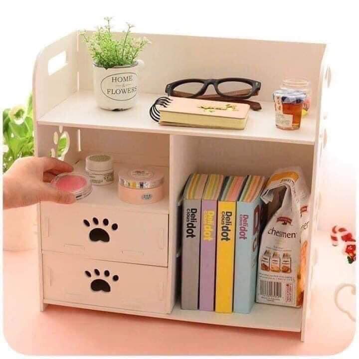 Kệ để mỹ phẩm hoa văn bàn chân chó-Kệ để mỹ phẩm, kệ đựng mỹ phẩm chân chó LOẠI LỚN