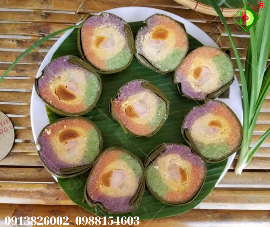 Bánh Tét Ba Màu Thập Cẩm 900gr [Bánh tét Trà Cuôn Hai Lý tại Trà Vinh]