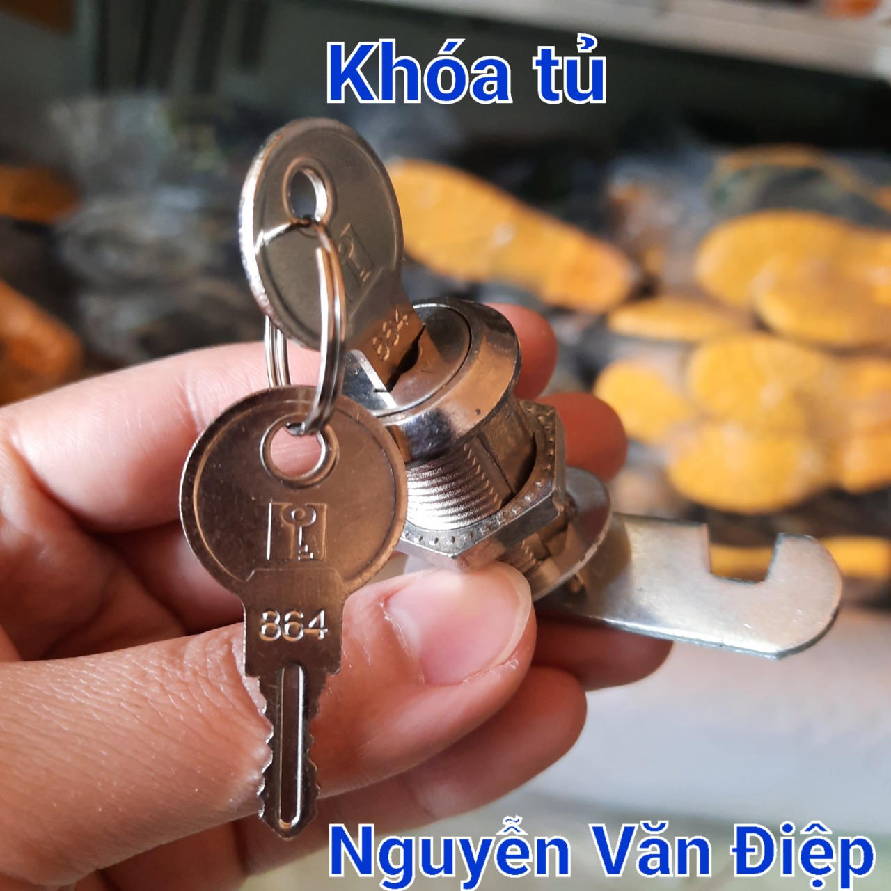Ổ khóa tủ locker trục dài 3cm, khóa tủ, khóa cốp có đầu móc