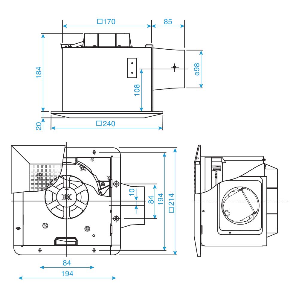 Quạt Hút Âm Trần FV-17CU8 Panasonic