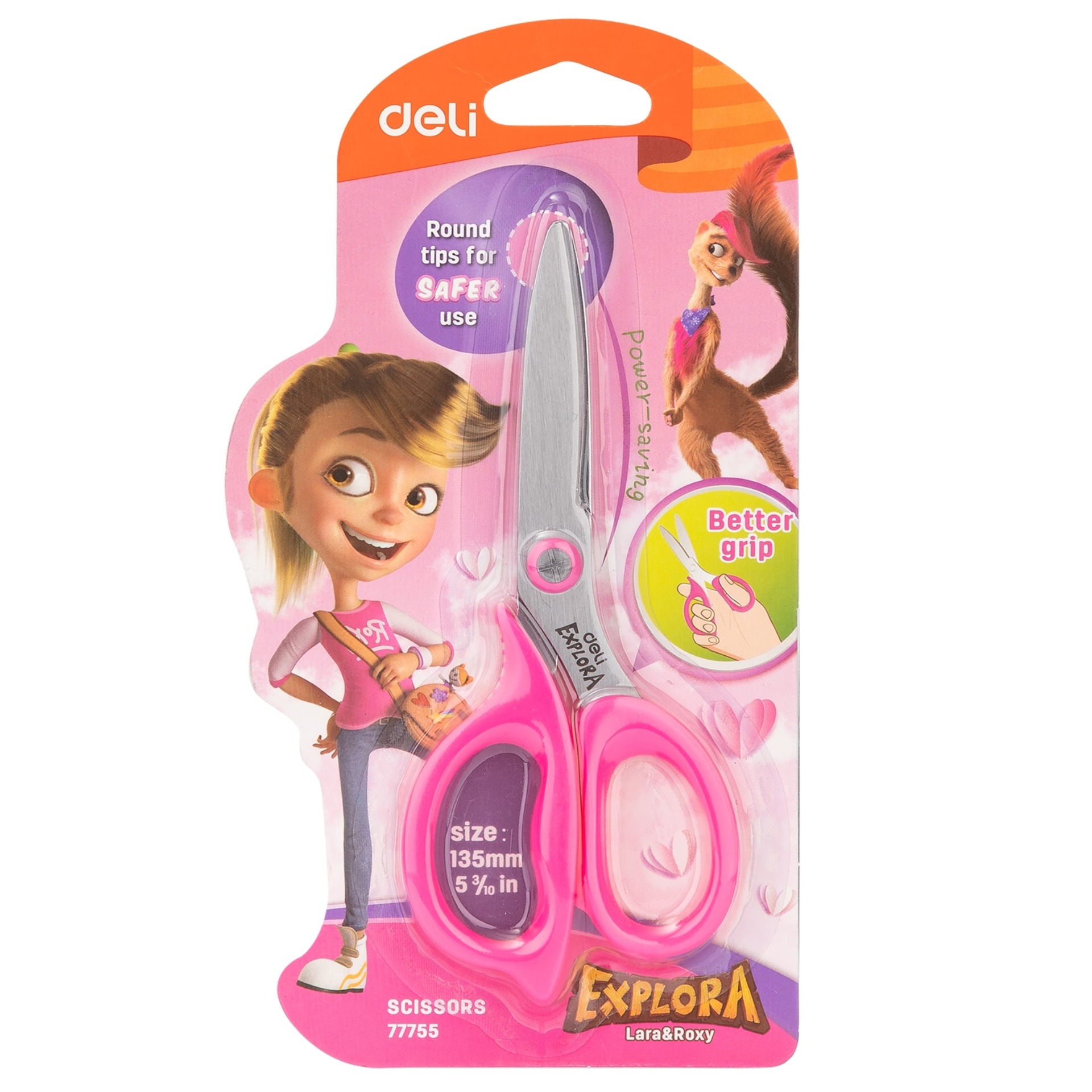 Kéo học sinh Deli - Explora Hồng/Xanh dương - 1 chiếc - E77755