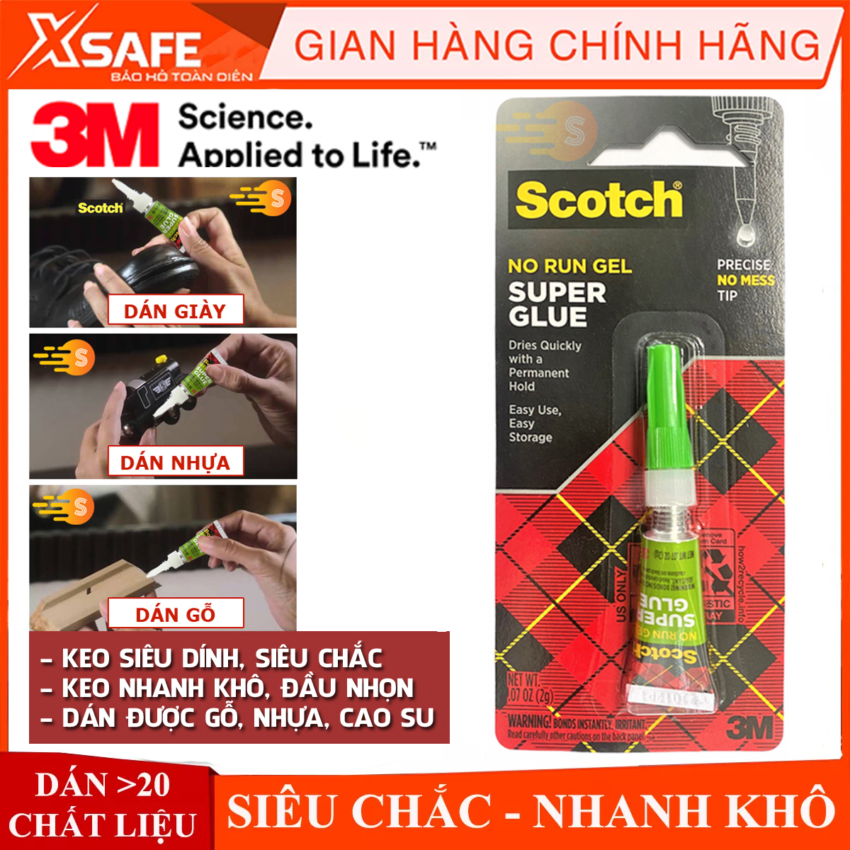 Glue multi-purpose super adhesive Super Glue 3m AD113 genuine, stickers wood, plastic, rubber, iron, leather, ceramics, .. tube glue form gelatinous quick dry easy to use [genuine] [xsafe]