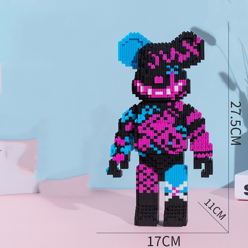 Bộ đồ chơi Lego BearBrick màu tím Hanaxi H43