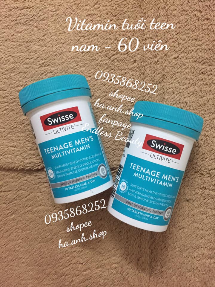 Teen SWISSE TEENAGE MEN 60 viên- vitamin cho bé trai từ 10-18 tuổi