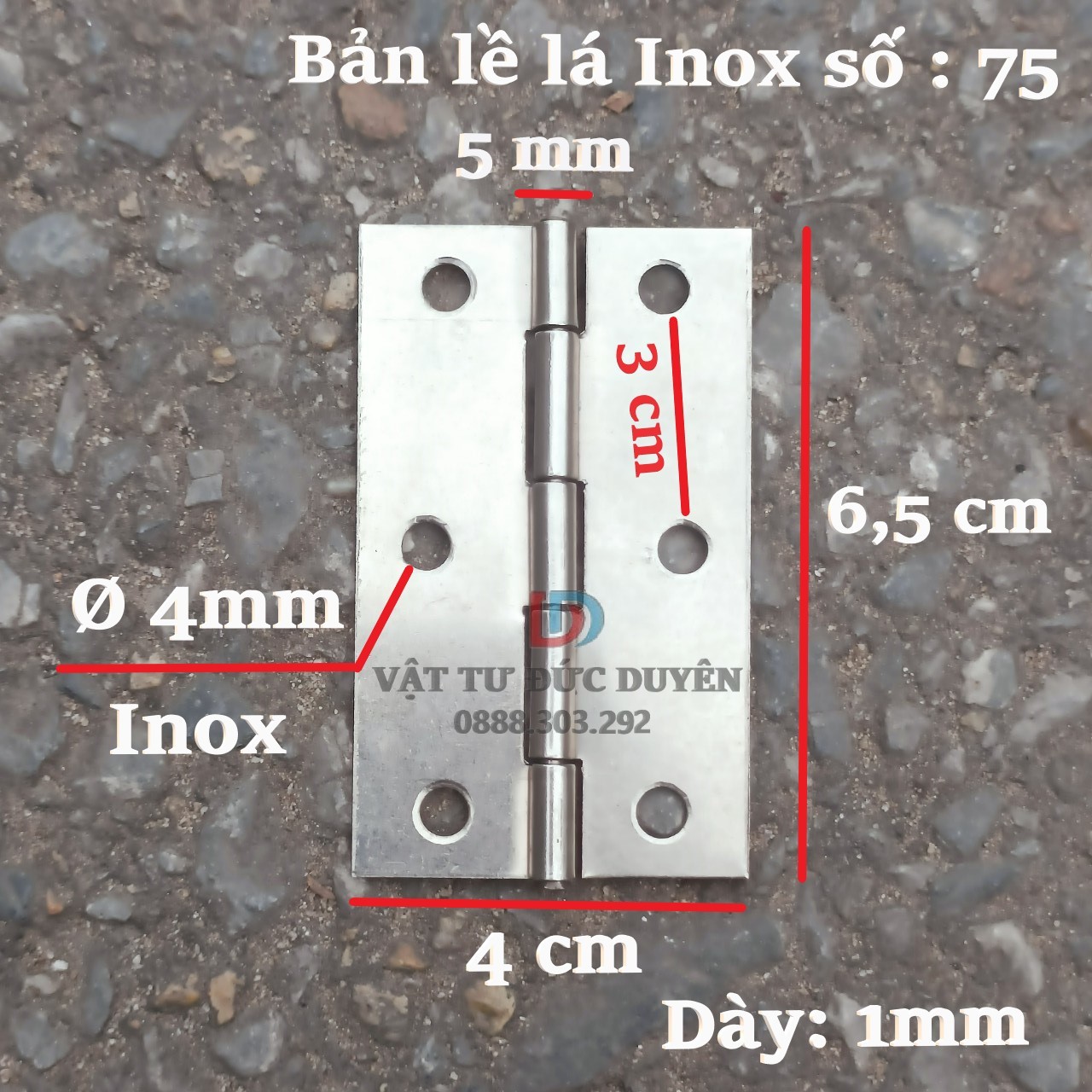 Bản Lề Lá Inox 304 Đa Năng | Kích Cỡ 38, 50, 65, 75, 90, 100mm | Tăng Độ Bền Cho Cửa (Đủ size)