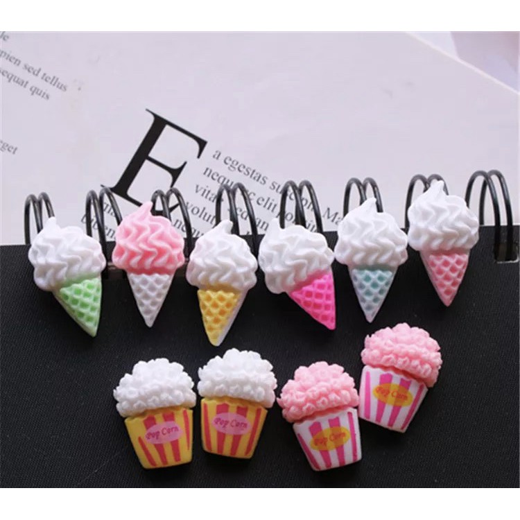 Charm (C11)[Ko Keo & Nút] slime/ Dụng Cụ Charm Trang Trí Kem & Bắp Rang Bơ (1-1.5cm)