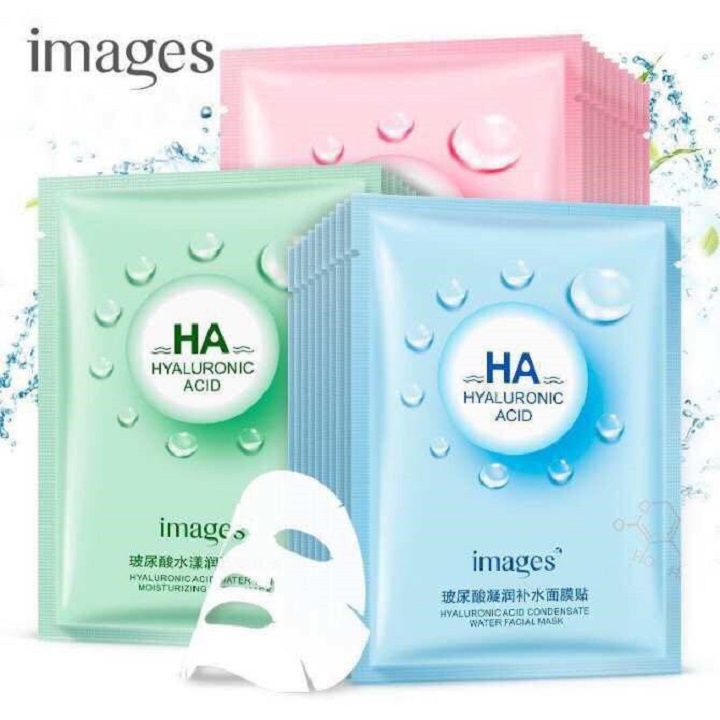 Combo 20 miếng Mặt nạ dưỡng da cấp ẩm làm trắng HA Images HYALURONIC ACID FACIAL MASK - mask nội địa Trung