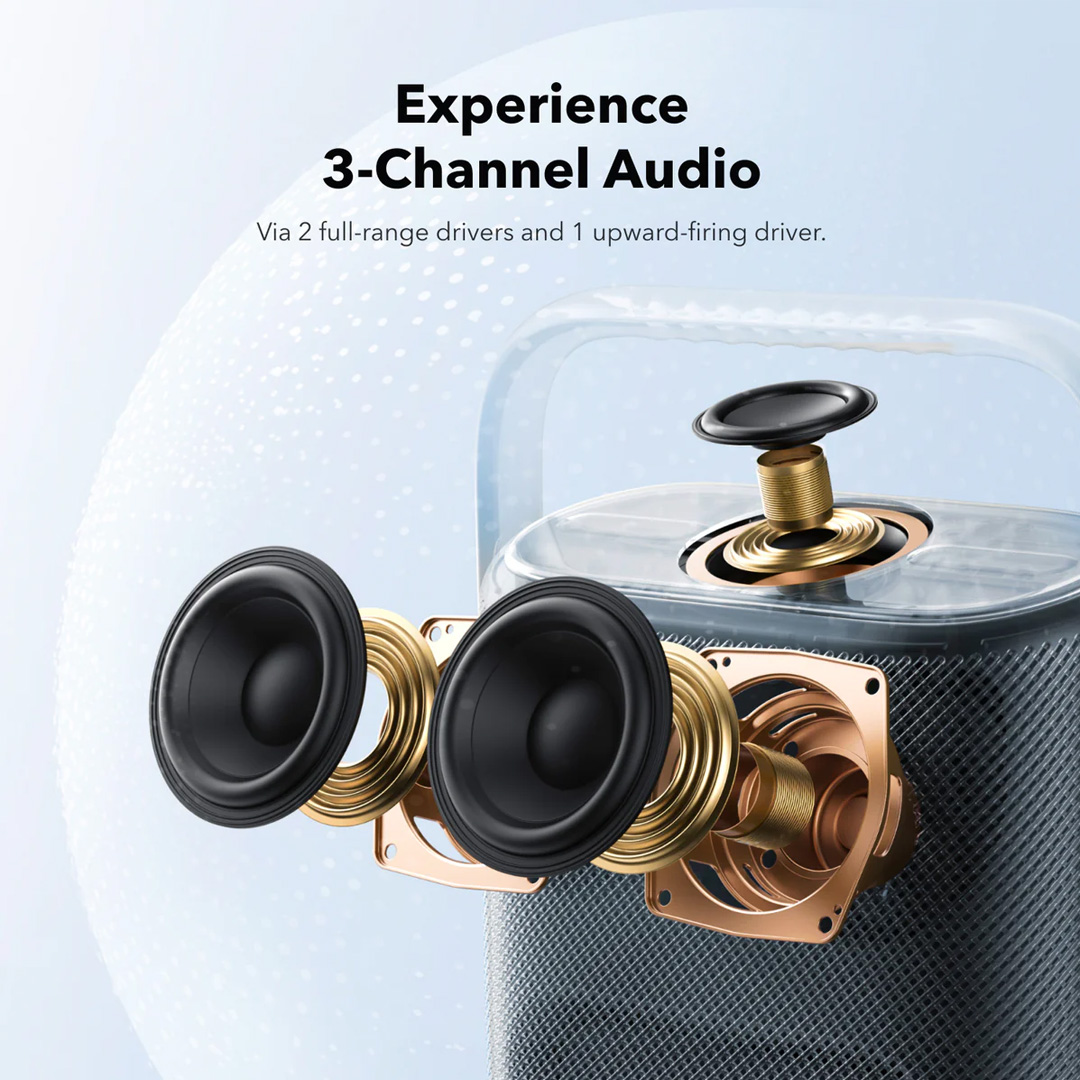 Soundcore Motion X500 Portable Bluetooth 5.3 Speaker, Call Wireless Speaker with Immersive Spatial Audio, Wireless Hi-Res Sound with 3X Detail, 3-Channel Audio Speaker