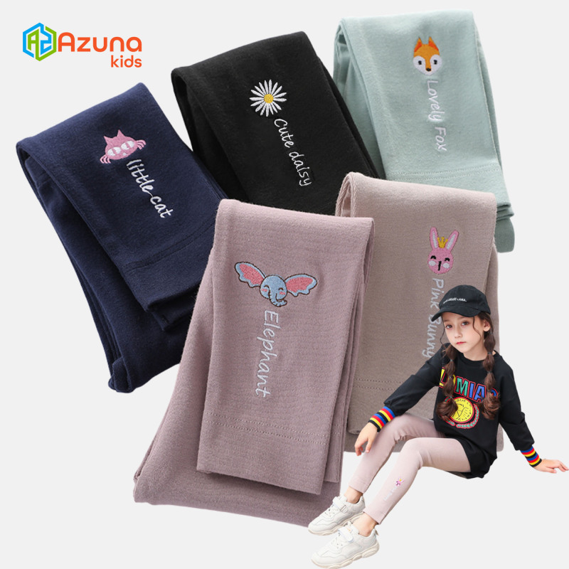 Quần legging bé gái Azuna – Quần thun cotton họa tiết thú cưng hàng xuất khẩu