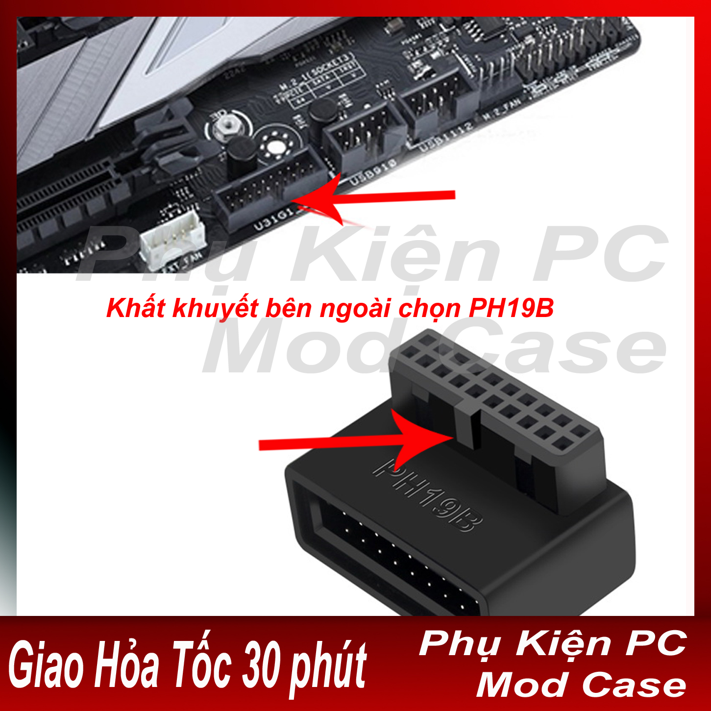 Cầu bẻ góc USB 3.0 19Pin 90 độ