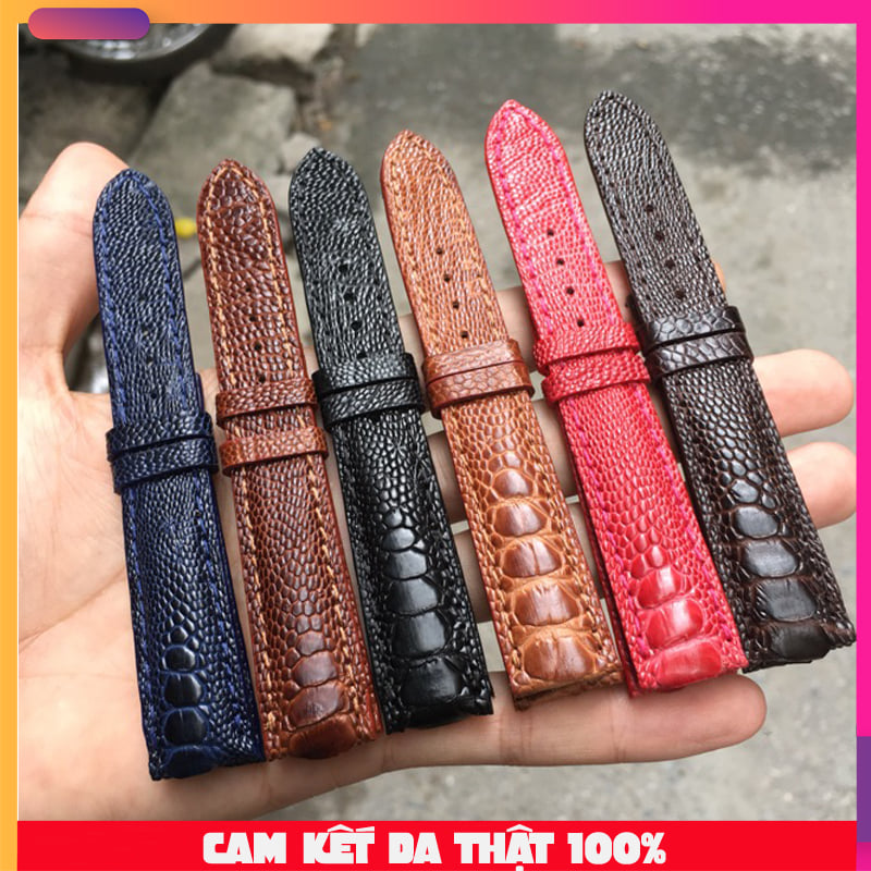 Dây đồng hồ da đà điểu cao cấp đủ size (Trong lót da bò) - DOHA