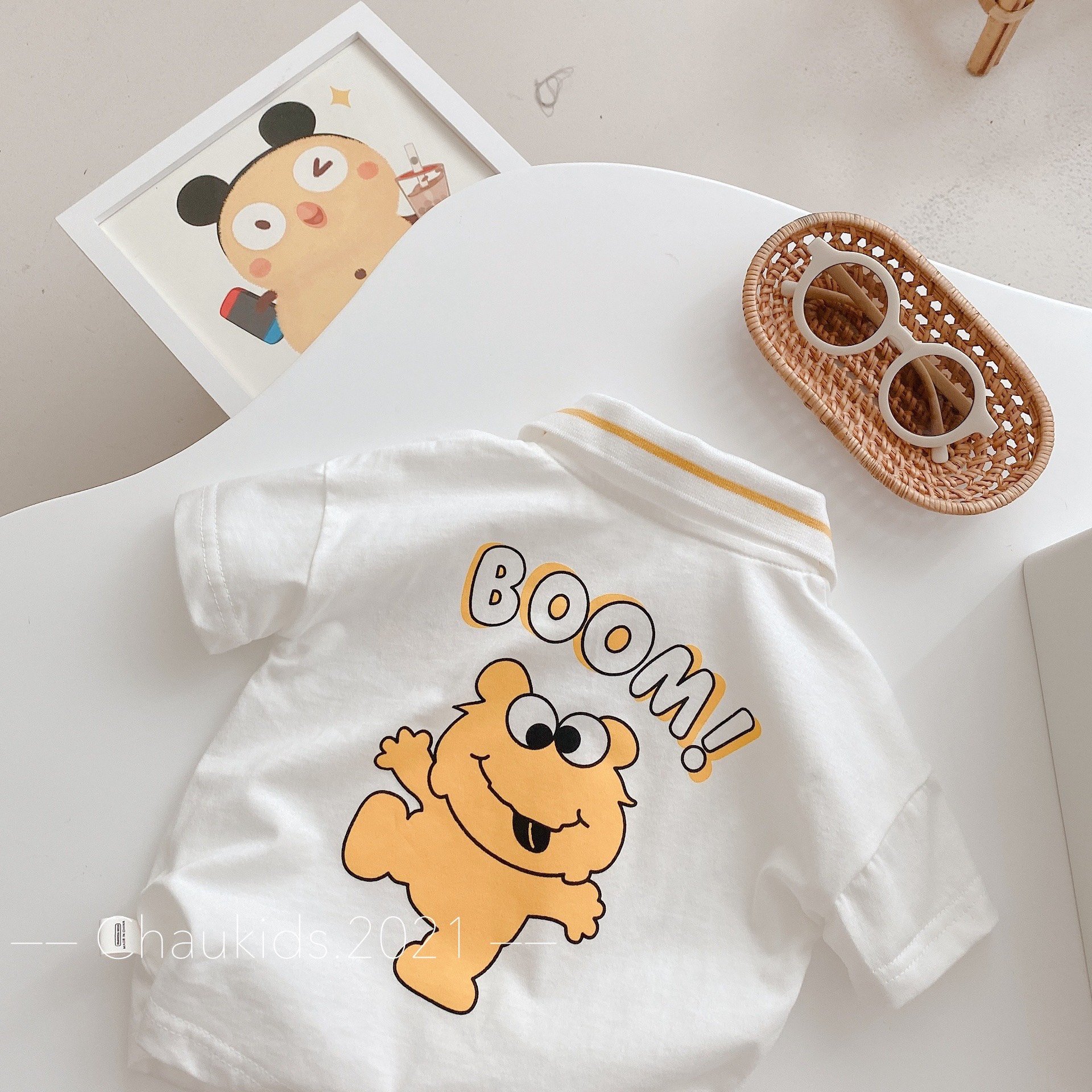 ÁO THUN CỔ TRỤ CHO BÉ TRAI