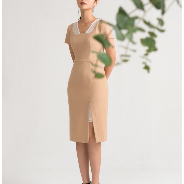 Đầm Be Phối Ren Cổ D48190062