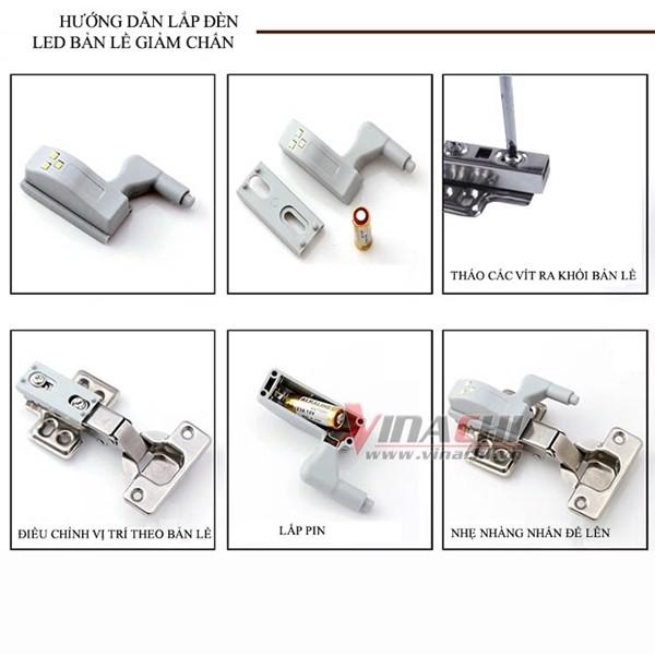 Bộ đèn led bản lề giảm chấn bộ 2 cái