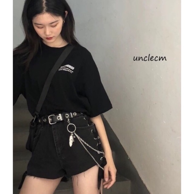 Dây nịt da thắt lưng nữ thời trang nhiều lỗ khoen kiểu mới có dây xích free size KiTi Shop kèm ảnh thật