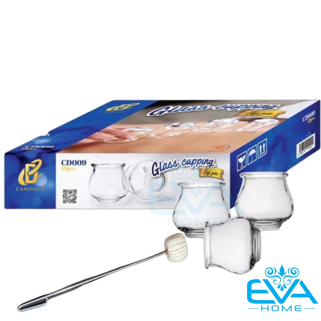 Bộ 12 ống giác hơi thuỷ tinh tặng kèm cây mồi lửa / cốc giác hơi thuỷ tinh cd009 made in vietnam