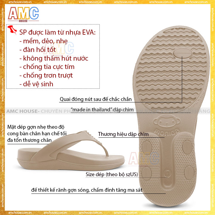 Dép Thái Lan Nữ Đế Cao MONOBO - Moniga 6.8