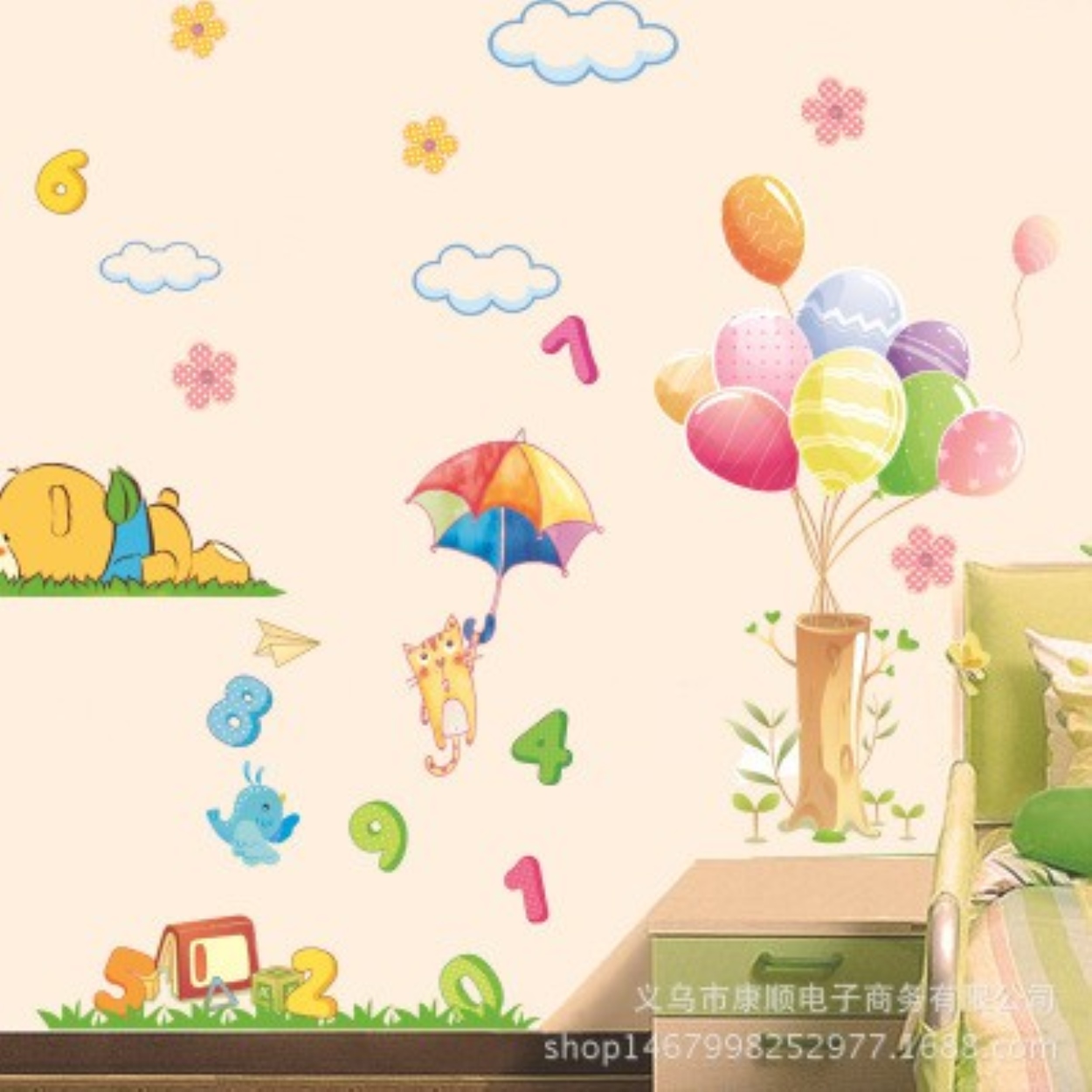 Decal dán tường số học cho bé HOT SALE