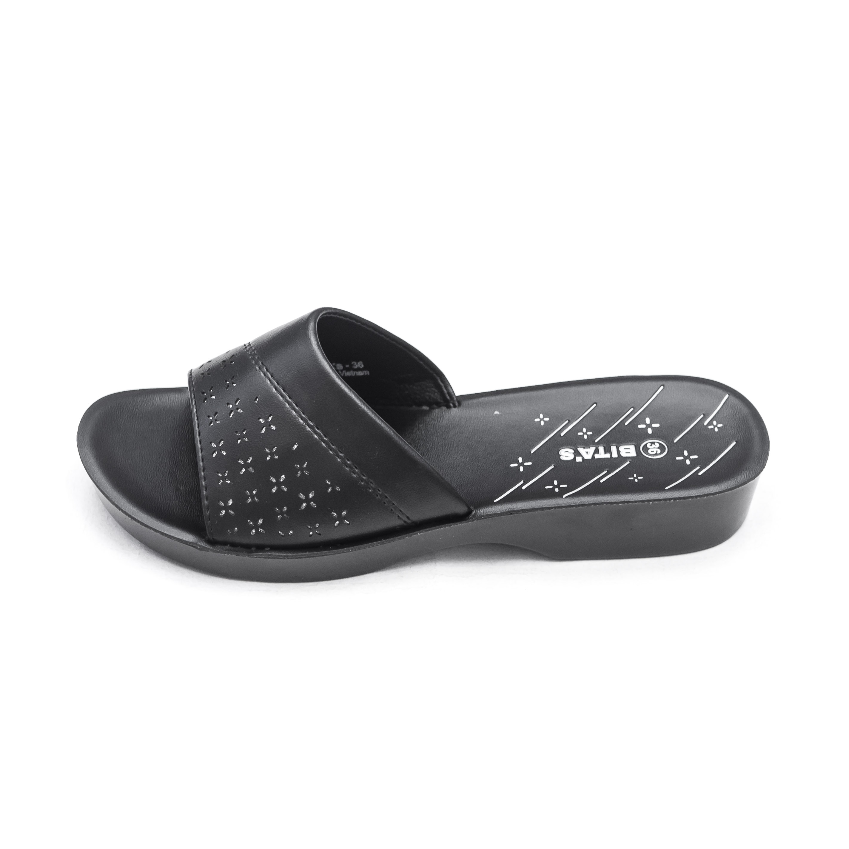 [Refund] Bita's Women's Low-Heel Sandals Dan.114 (Black + Red + Cream + Cow Gold) - Bitas