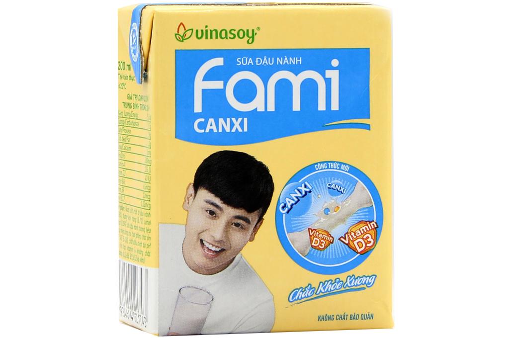 Combo Lốc 6 Hộp Sữa Đậu Nành Fami Canxi 200ml