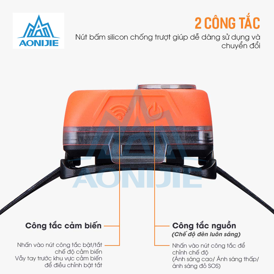 Đèn Đội Đầu Headlamp Aonijie E4031 - Dùng Pin AAA, Pin Sạc