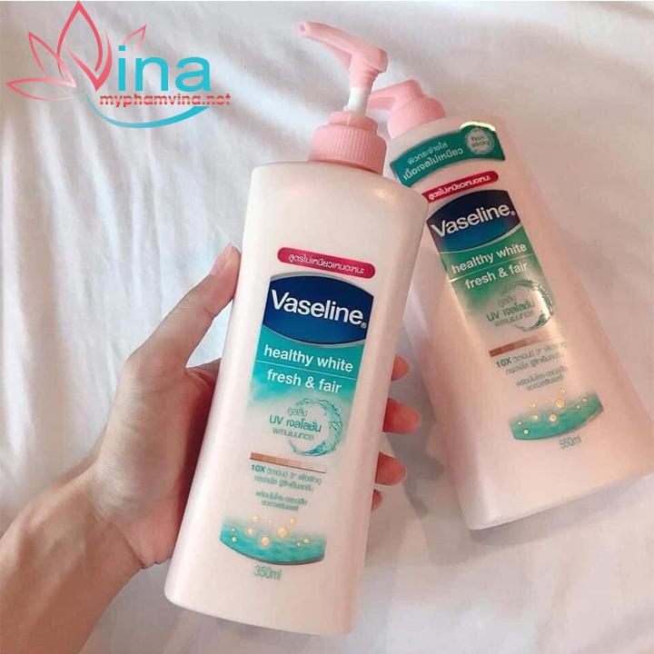 Gel Dưỡng Thể Vaseline Healthy White Fresh & Fair Dịu Mát Trắng Da 350ml