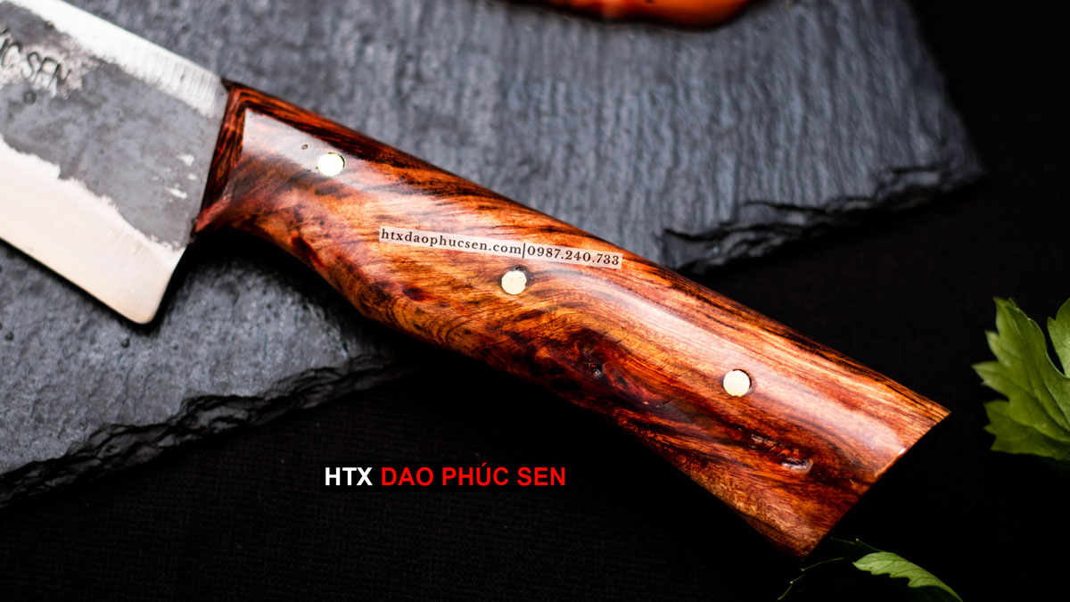 Dao lọc thịt cán ốp nhíp xe rèn thủ công - DL16OCD