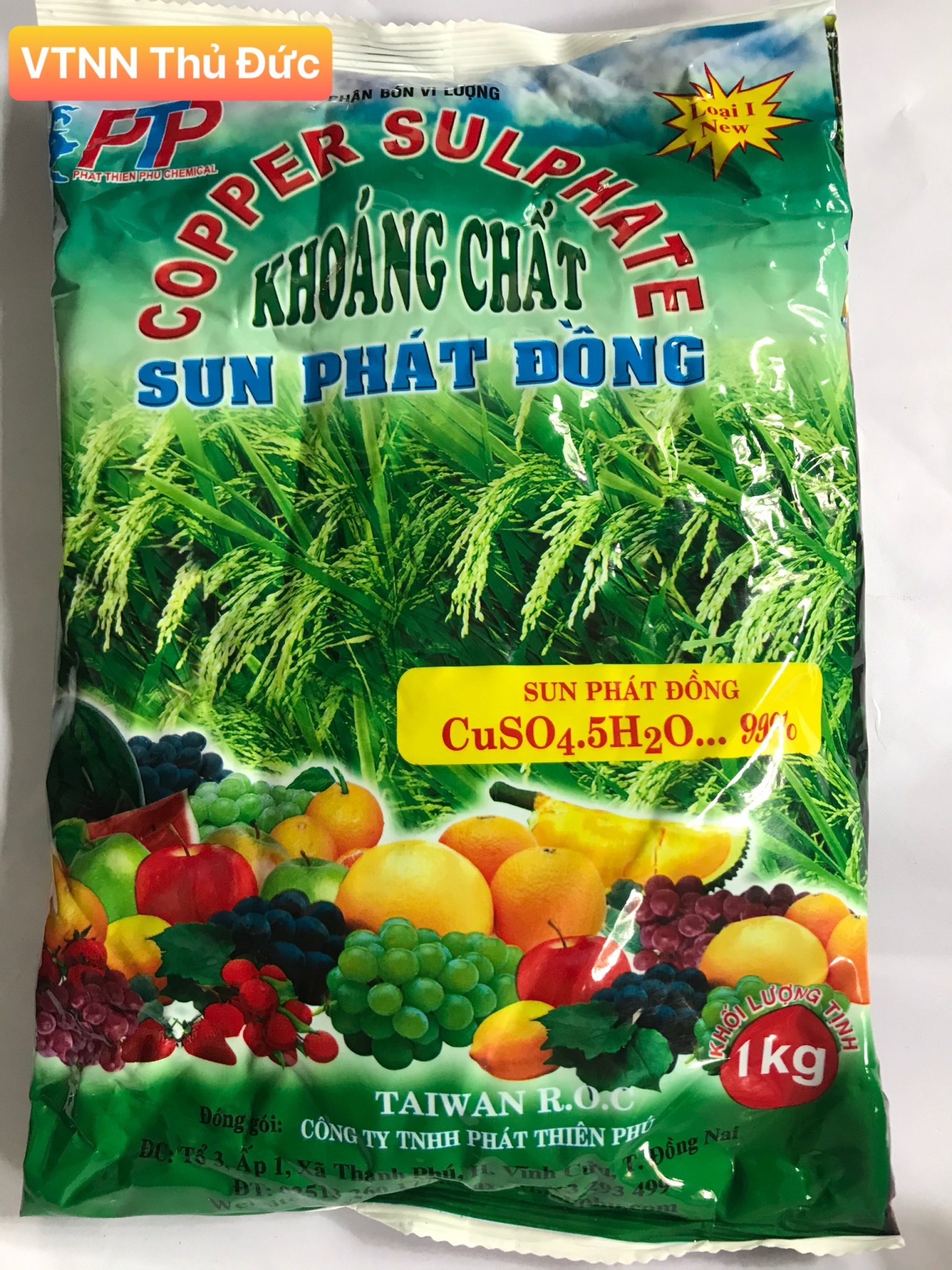 Sun phát đồng CuSO4.5H2O 99% 1kg