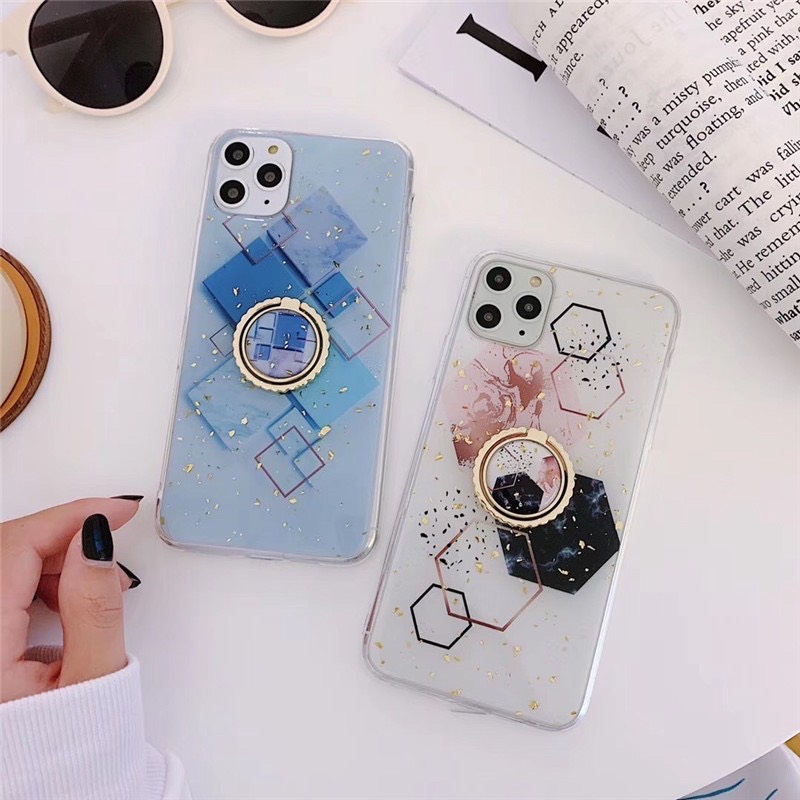 ỐP iPHONE- ỐP LƯNG HÌNH HỌC KÈM RING 7/8Plus, 11, 11Promax