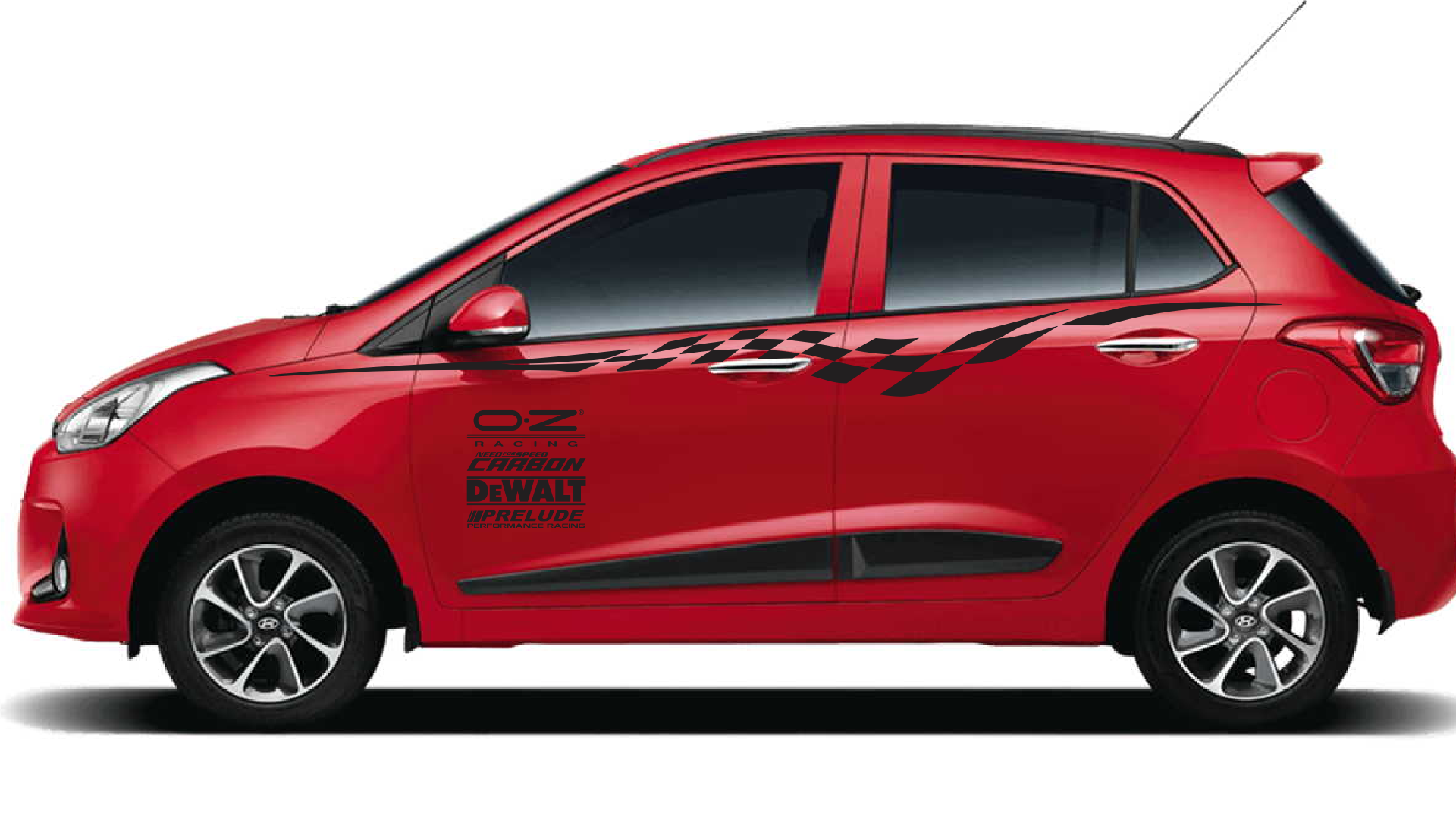 Tem Dán Xe Huyndai i10 Đỏ Thể thao