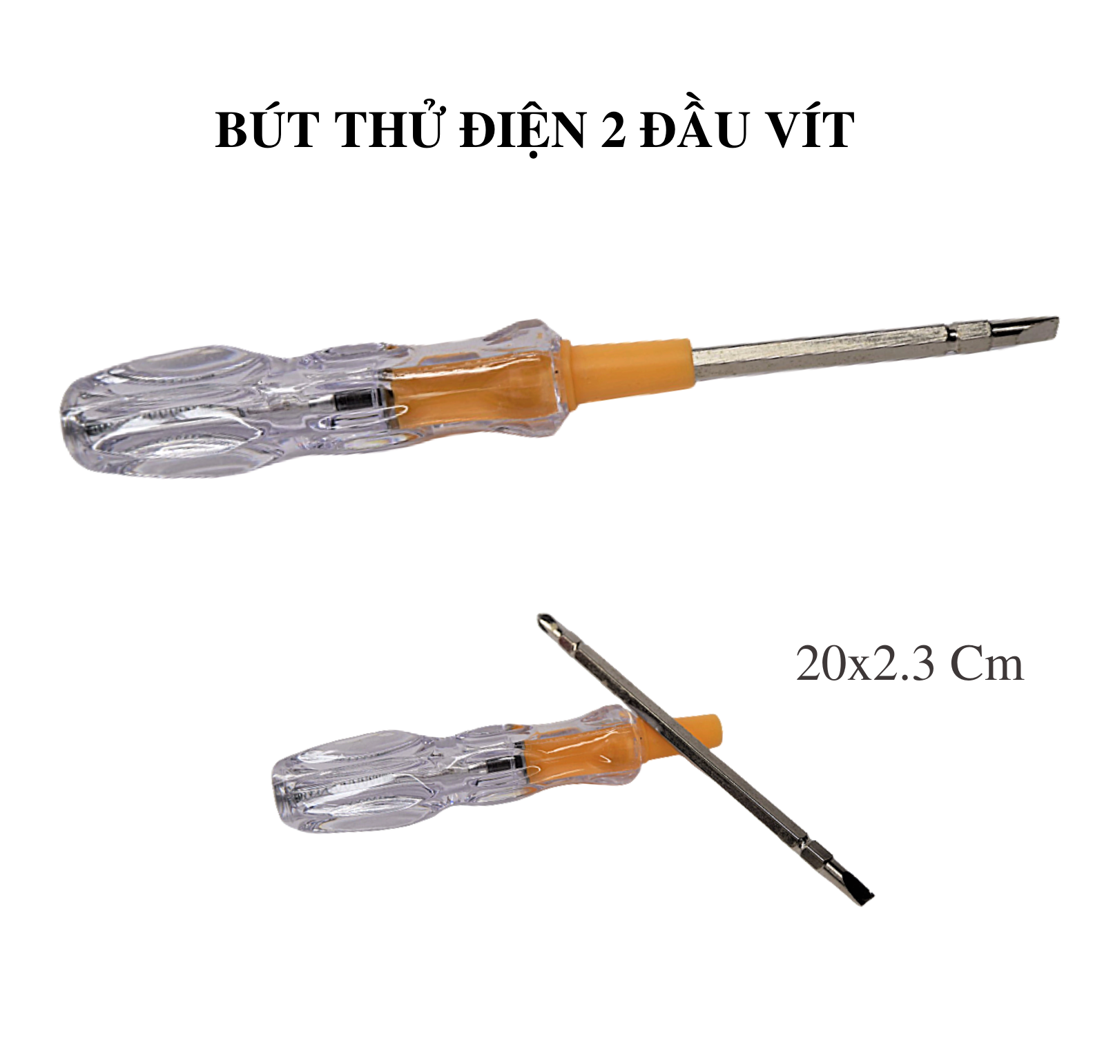Bút Thử Điện 20cm 2 Đầu Vít Tiện Lợi