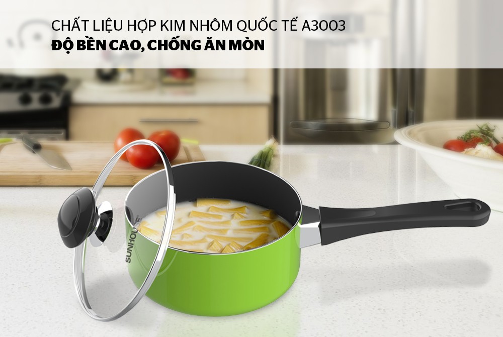 [HCM]Nồi quấy bột chống dính SUNHOUSE 14CM (KHÔNG DÙNG VỚI BẾP TỪ)