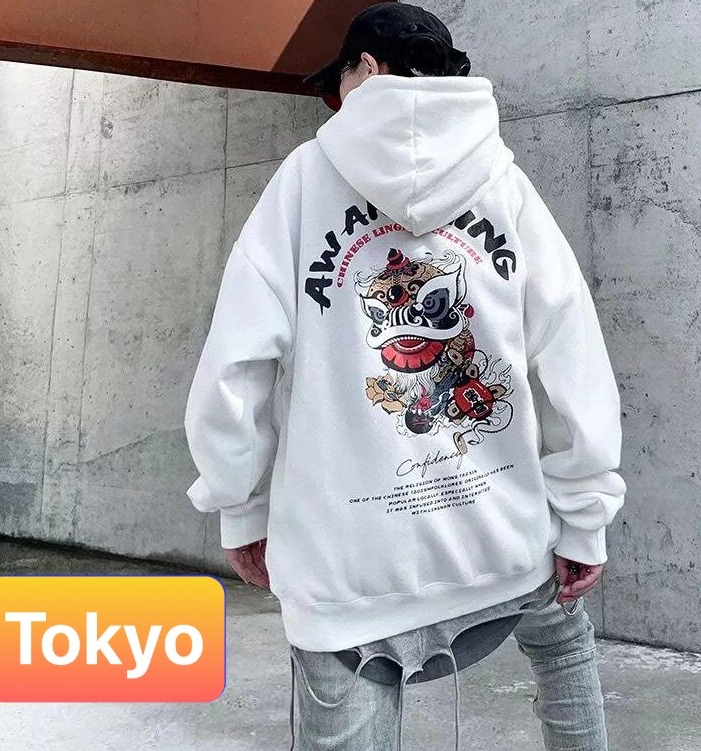 ÁO KHOÁC HOODIE CHỐNG NẮNG NAM NỮ KÌ LÂN DÀY PHOM FROM RÔNG MAY MẮN XUÂN THU ĐÔNG HÈ UNISEX HÀN QUỐC CAO CẤP- TOKYO FASHION