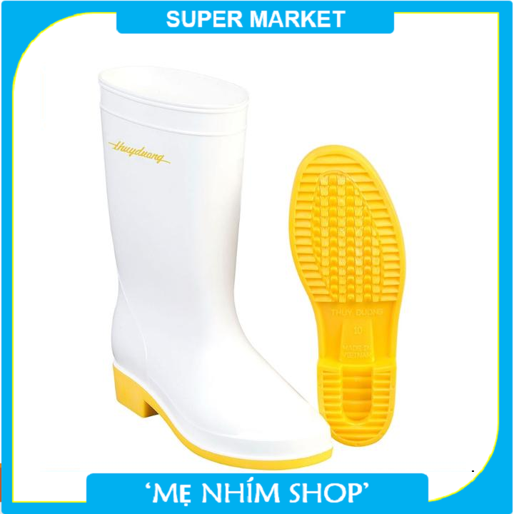 Ủng nhựa trắng vàng 287 Thùy Dương cao cấp chống trơn ,chống dung dịch hóa chất , an toàn