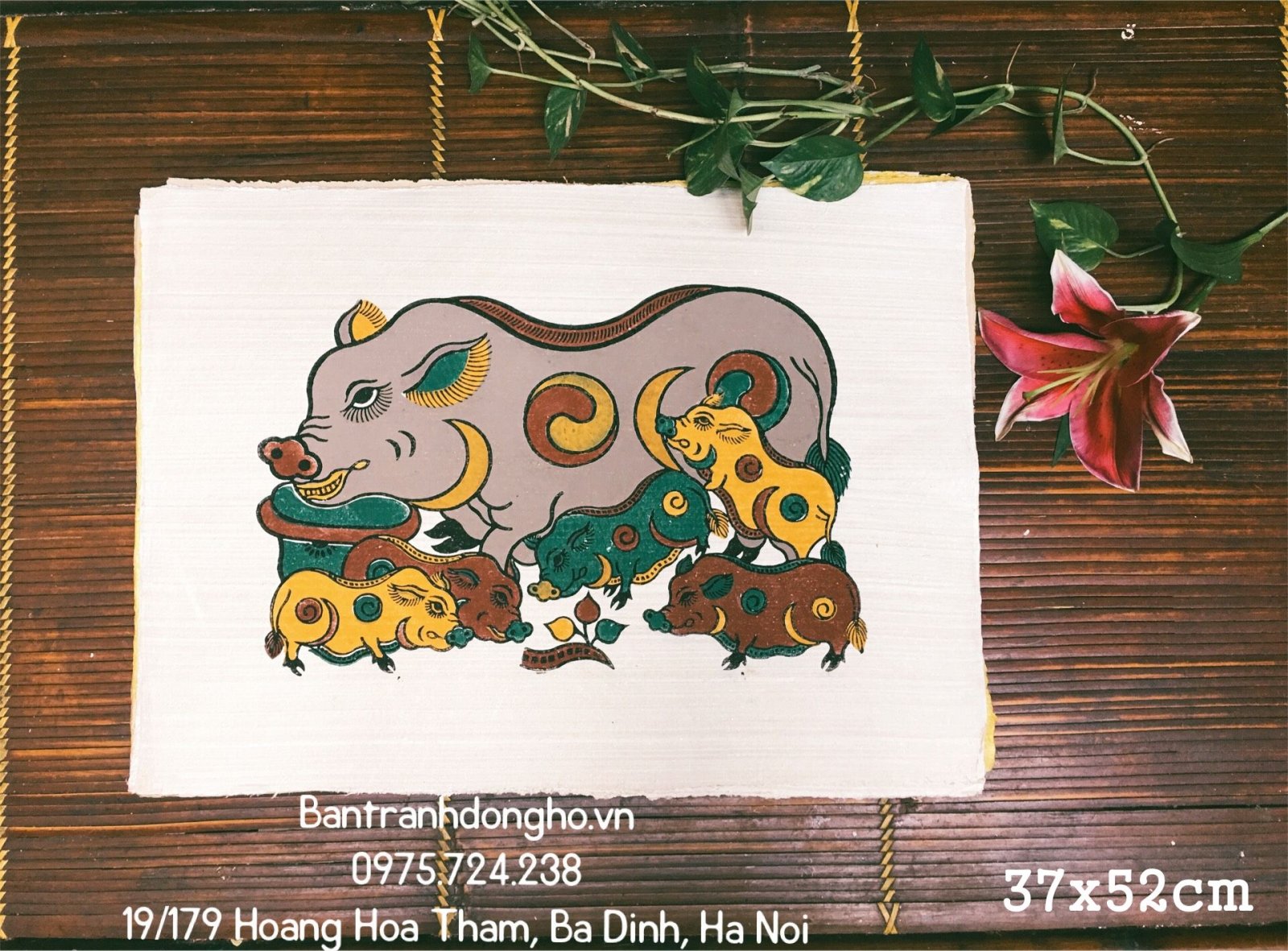 Tranh Đông Hồ Đàn lợn âm dương