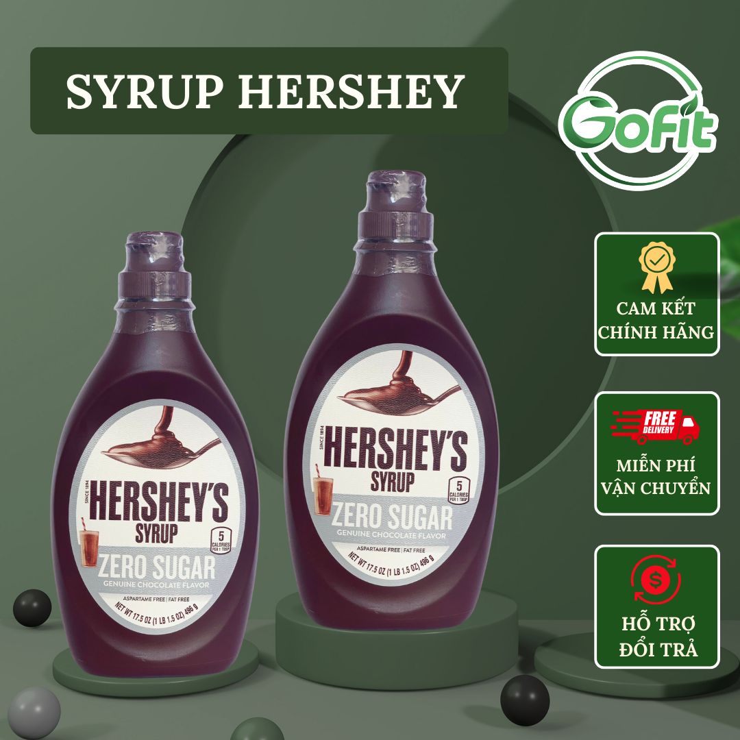 Siro không đường Syrup chocolate Hershey s không đường eat clean, gymer,